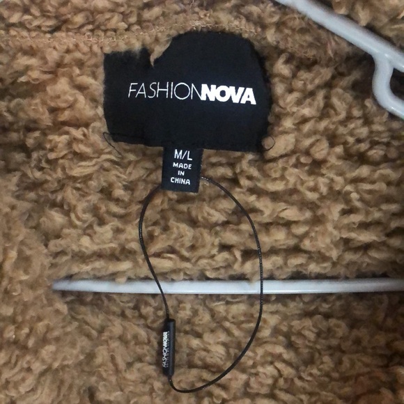 Fashion Nova Women’s Sherpa Open front Coat jacket Caramel in colorSize M/L Warm - Picture 13 of 16
